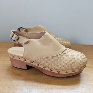 Australia Luxe‎ Collective Basket weave Leather Wooden Clog